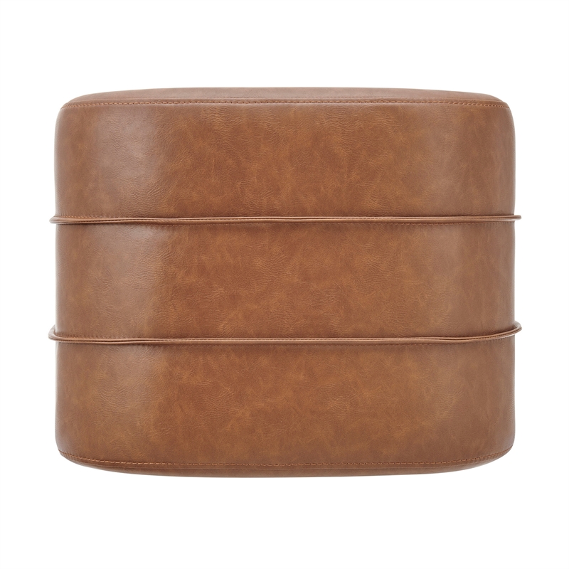 NPD Furniture - Rivo Ottoman - Vintage NaturalFaux Leather - Engineered Wood