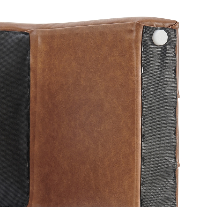 NPD Furniture - Rivo Ottoman - Vintage NaturalFaux Leather - Engineered Wood