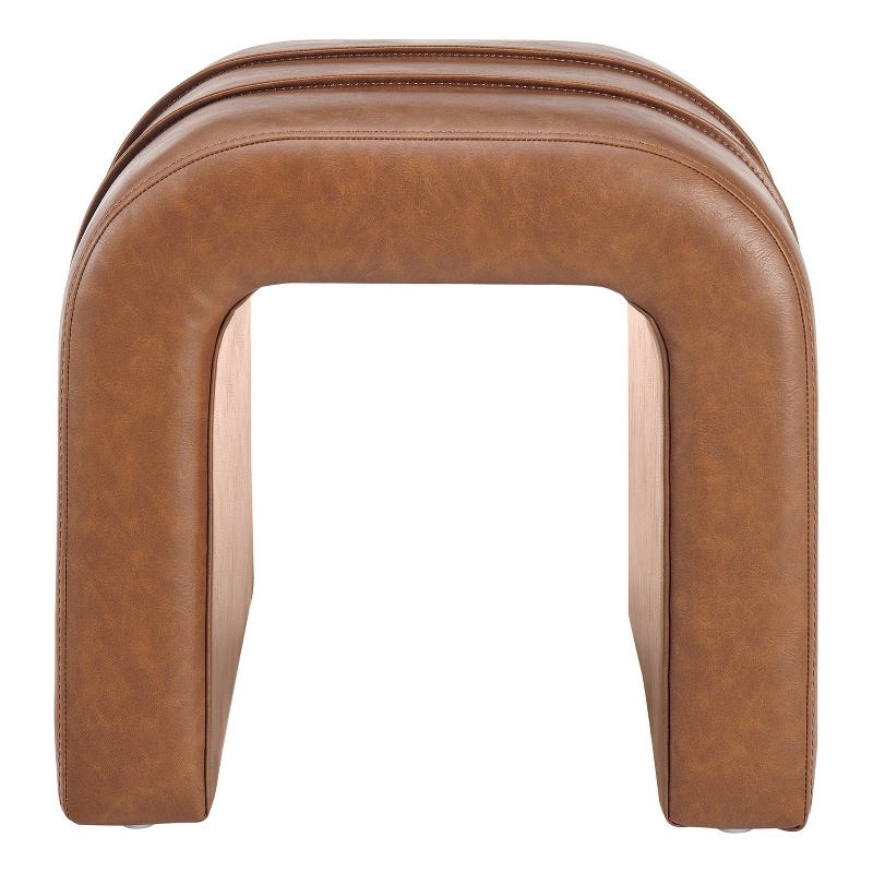NPD Furniture - Rivo Ottoman - Vintage NaturalFaux Leather - Engineered Wood