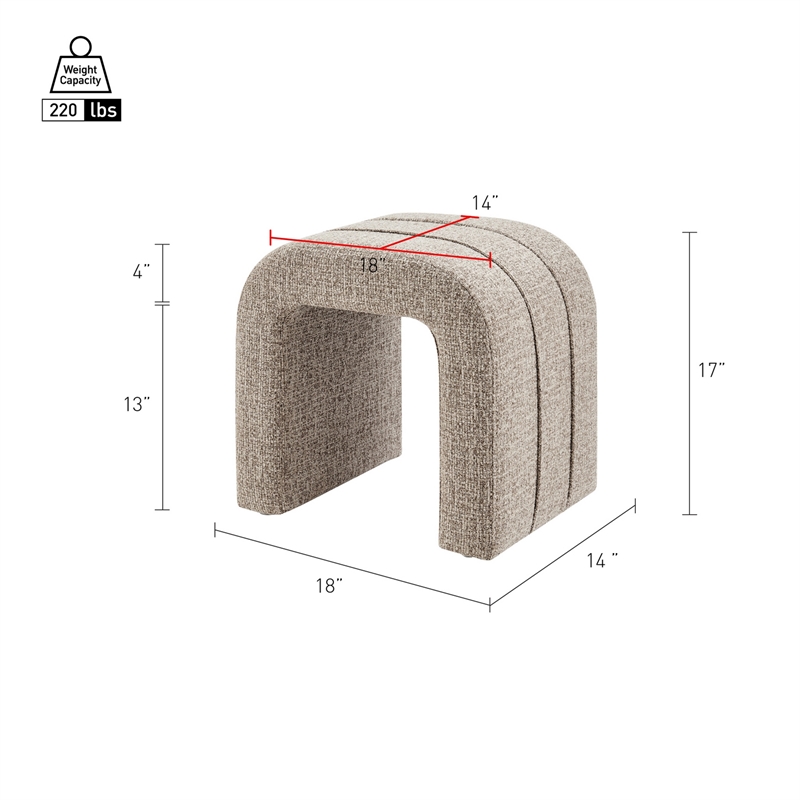 NPD Furniture - Rivo Ottoman - Nara Sand Chenille - Engineered Wood