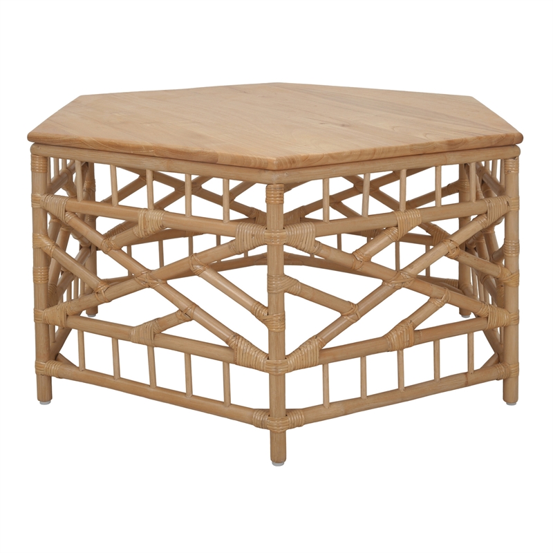 NPD Furniture - Kano Coffee Table - Natural Wheat Rattan Base - Coastal