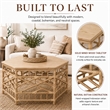 NPD Furniture - Kano Coffee Table - Natural Wheat Rattan Base - Coastal