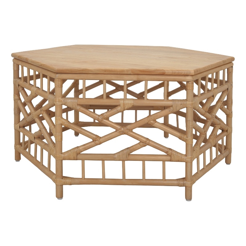 NPD Furniture - Kano Coffee Table - Natural Wheat Rattan Base - Coastal