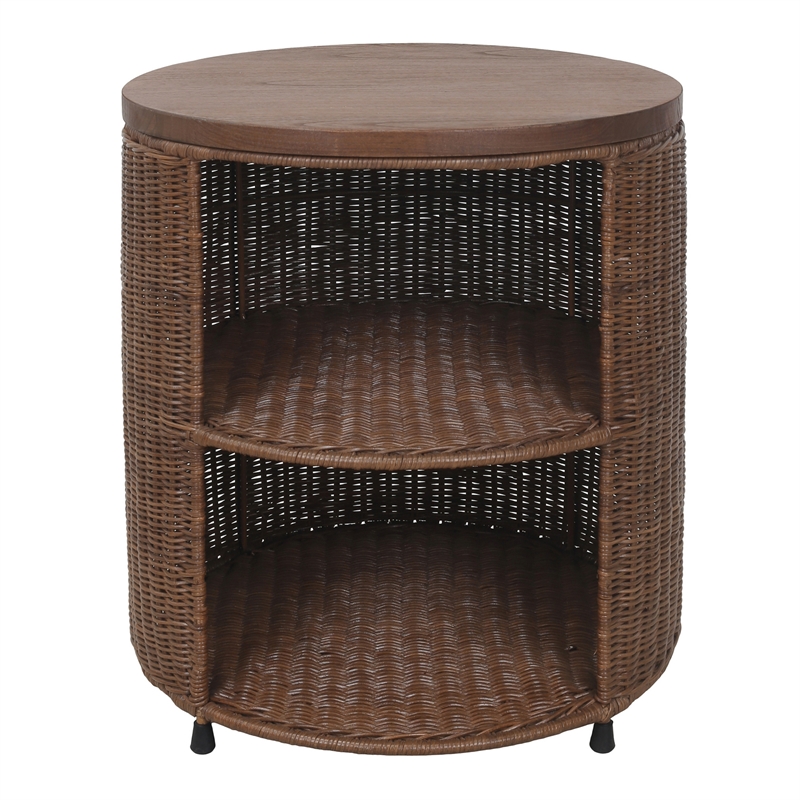 NPD Furniture - Zayn Accent Table - Cane Brown Rattan Base - Coastal