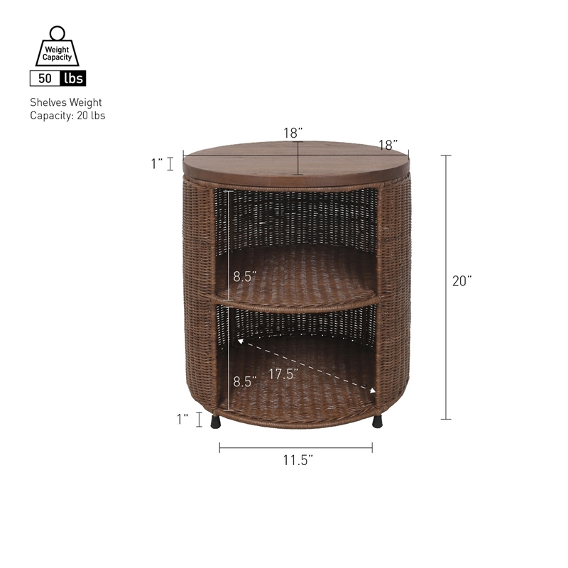 NPD Furniture - Zayn Accent Table - Cane Brown Rattan Base - Coastal