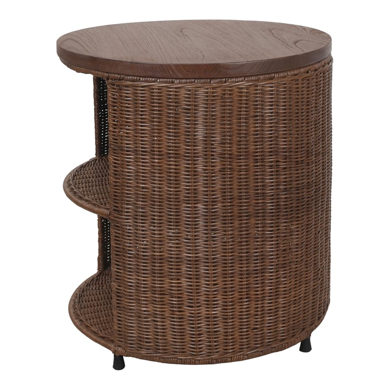 NPD Furniture - Zayn Accent Table - Cane Brown Rattan Base - Coastal