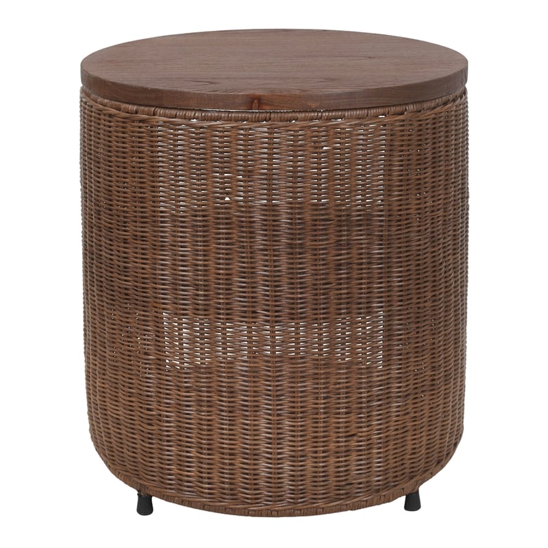 NPD Furniture - Zayn Accent Table - Cane Brown Rattan Base - Coastal