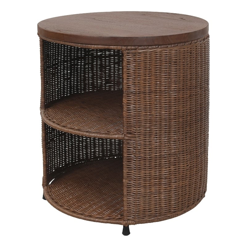 NPD Furniture - Zayn Accent Table - Cane Brown Rattan Base - Coastal