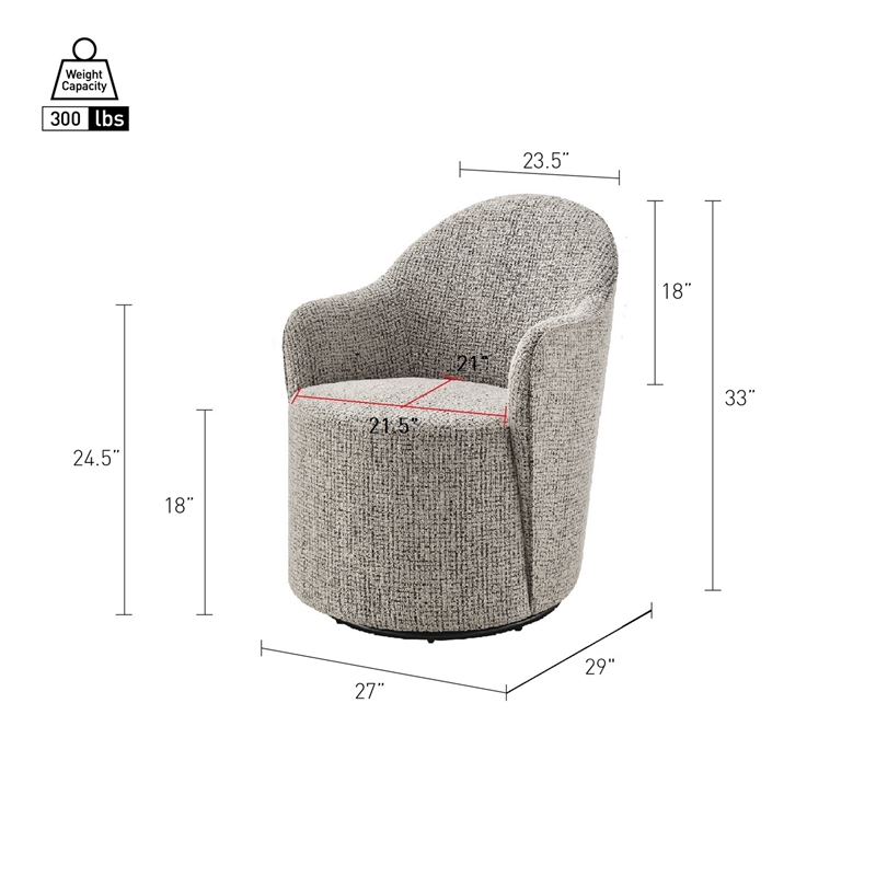 NPD Furniture - Zia Swivel Accent Chair - Mila Taupe - Engineered Wood