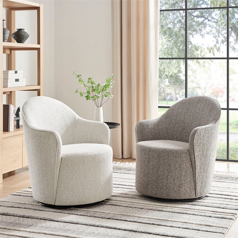 NPD Furniture - Zia Swivel Accent Chair - Mila Taupe - Engineered Wood
