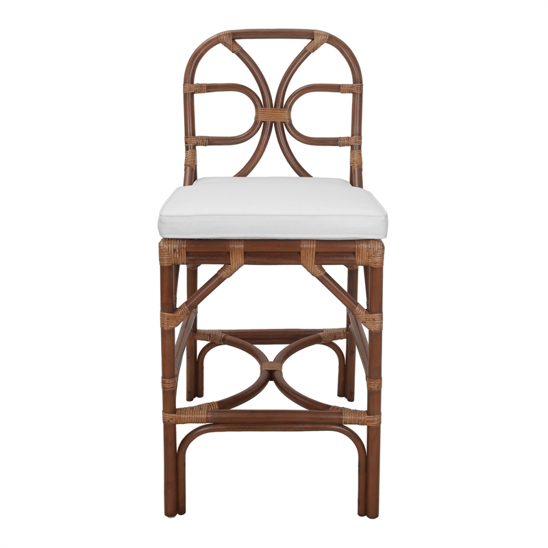NPD Furniture - Eira Rattan Counter Stool - White - Cane Brown Rattan