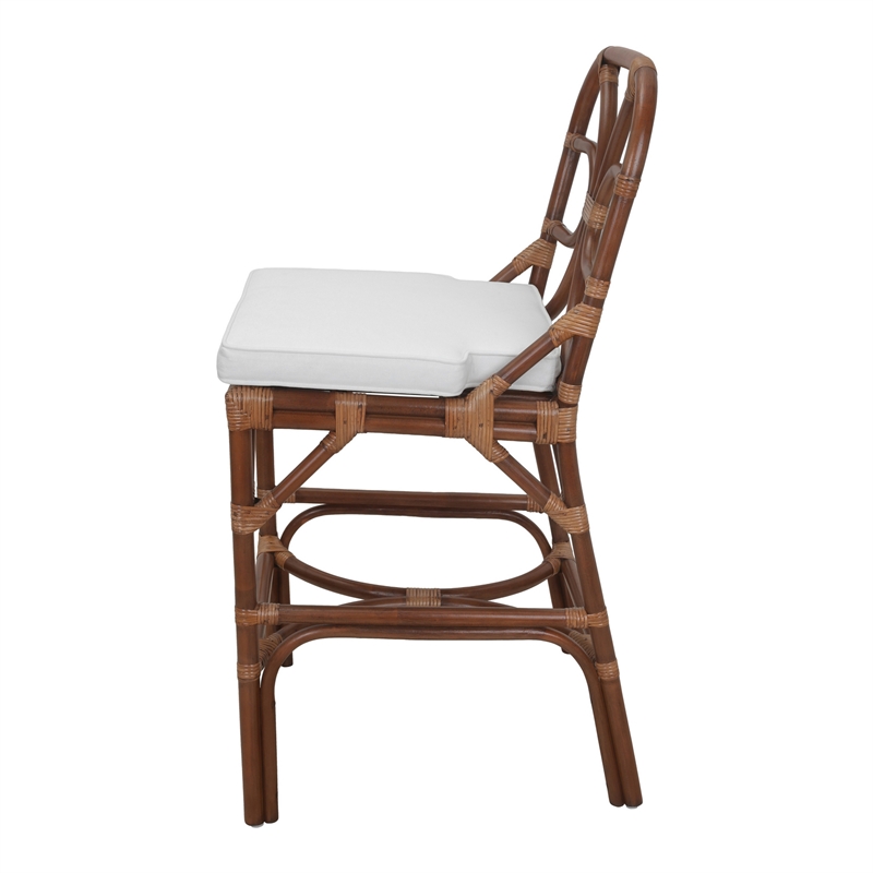 NPD Furniture - Eira Rattan Counter Stool - White - Cane Brown Rattan