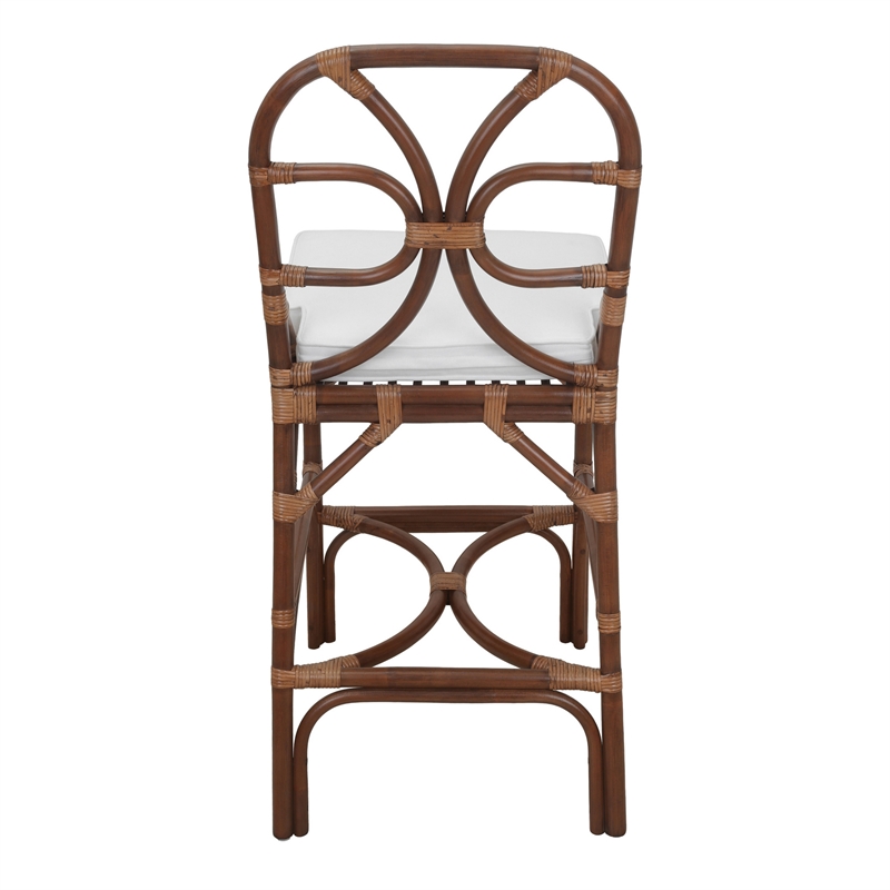 NPD Furniture - Eira Rattan Counter Stool - White - Cane Brown Rattan