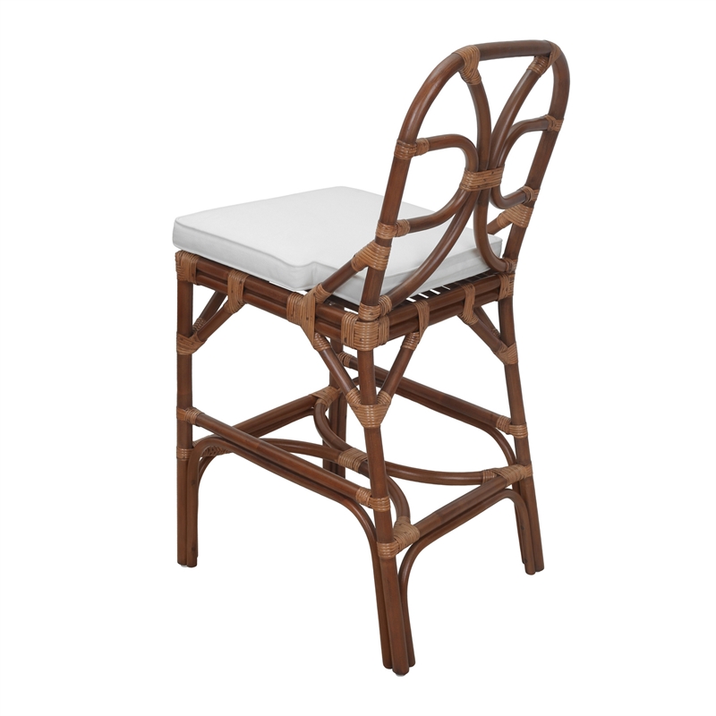 NPD Furniture - Eira Rattan Counter Stool - White - Cane Brown Rattan