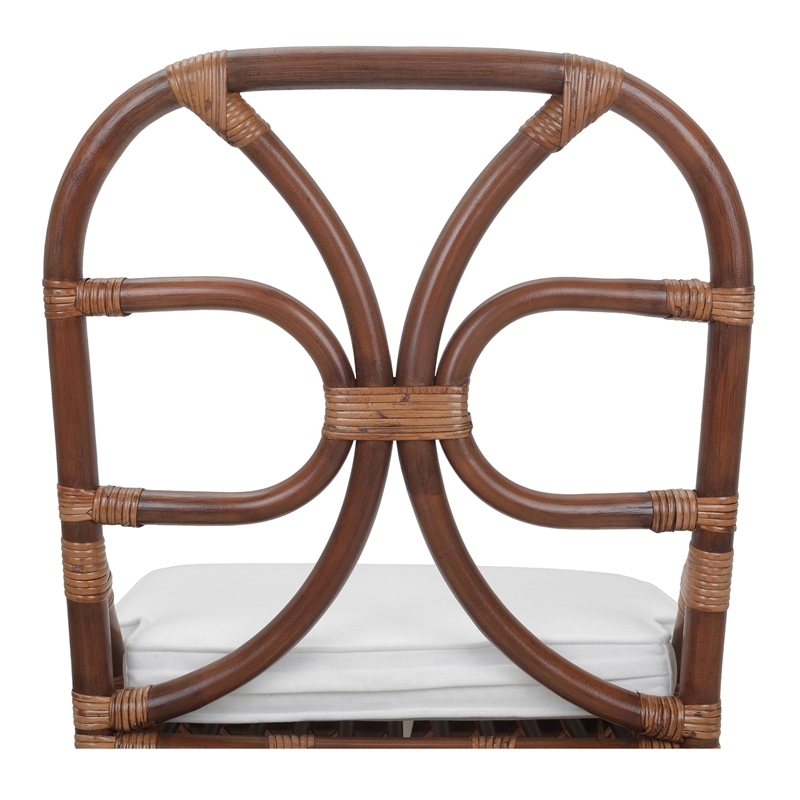 NPD Furniture - Eira Rattan Counter Stool - White - Cane Brown Rattan