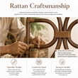 NPD Furniture - Eira Rattan Counter Stool - White - Cane Brown Rattan