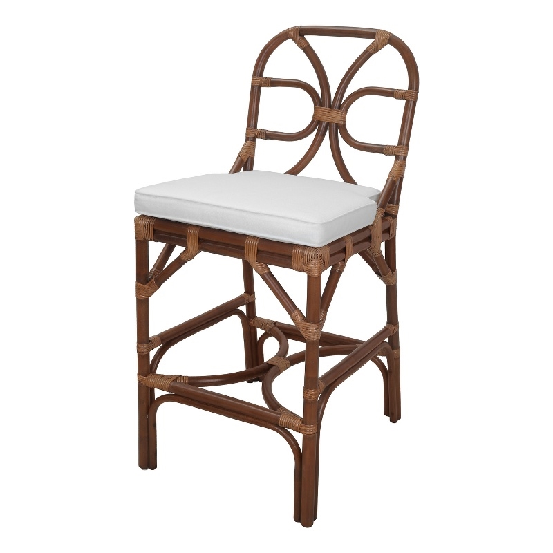 NPD Furniture - Eira Rattan Counter Stool - White - Cane Brown Rattan