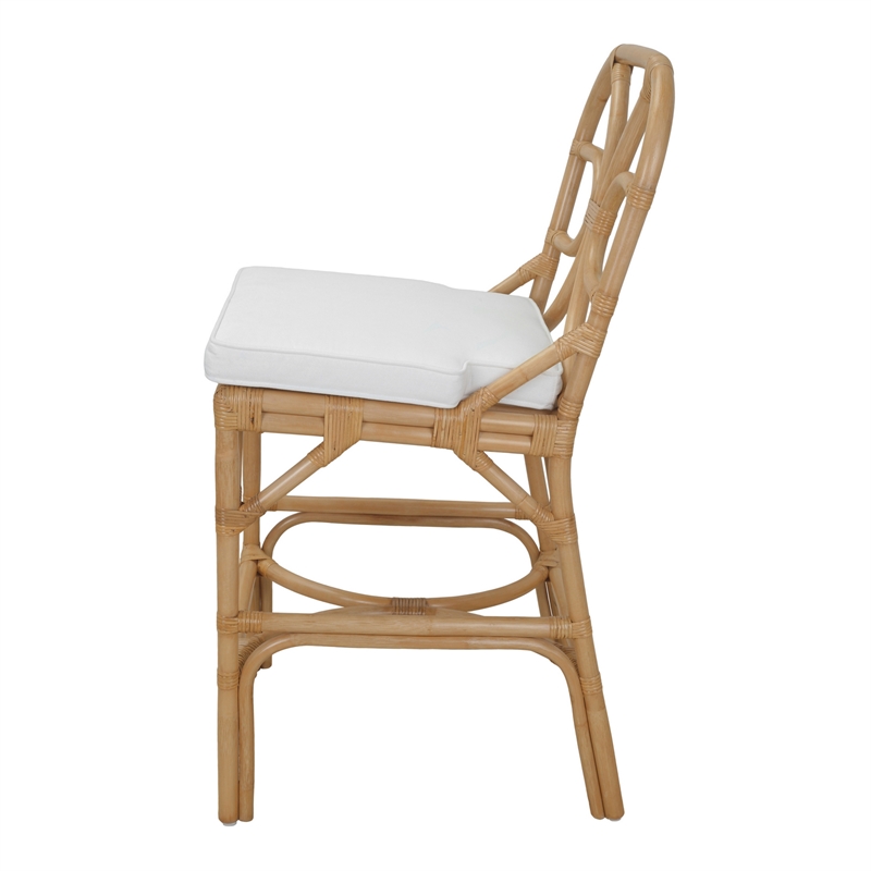 NPD Furniture - Eira Rattan Counter Stool - White - Natural Wheat Rattan