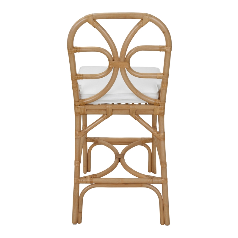 NPD Furniture - Eira Rattan Counter Stool - White - Natural Wheat Rattan