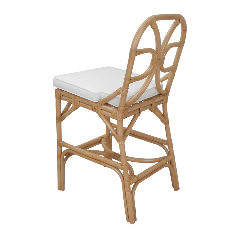 NPD Furniture - Eira Rattan Counter Stool - White - Natural Wheat Rattan