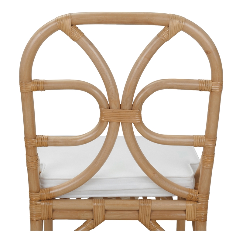 NPD Furniture - Eira Rattan Counter Stool - White - Natural Wheat Rattan