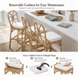 NPD Furniture - Eira Rattan Counter Stool - White - Natural Wheat Rattan