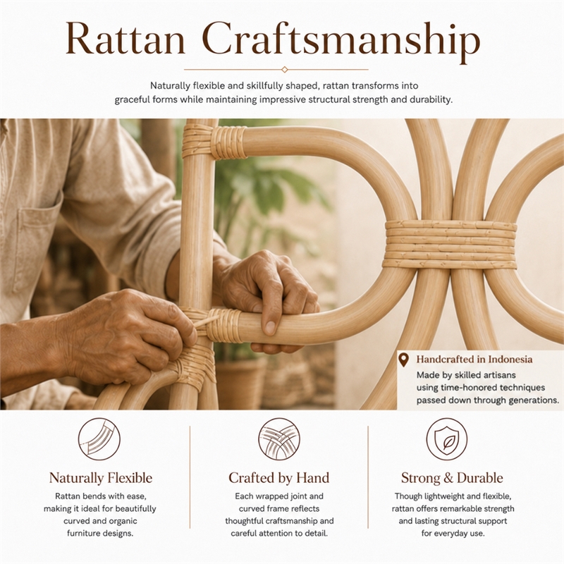 NPD Furniture - Eira Rattan Counter Stool - White - Natural Wheat Rattan