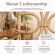 NPD Furniture - Eira Rattan Counter Stool - White - Natural Wheat Rattan