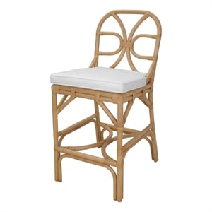 NPD Furniture - Eira Rattan Counter Stool - White - Natural Wheat Rattan