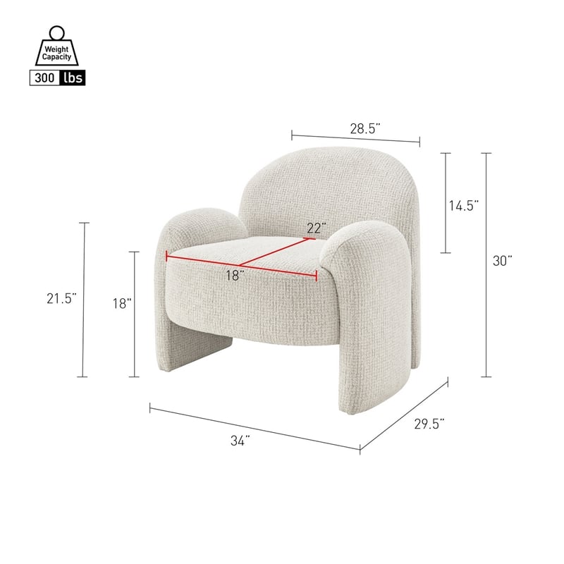 NPD Furniture - Virelle Accent Chair - Mila Ivory - Engineered Wood