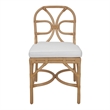 NPD Furniture - Eira Rattan Dining Side Chair - White - Natural Wheat Rattan