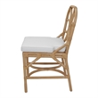 NPD Furniture - Eira Rattan Dining Side Chair - White - Natural Wheat Rattan