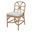 NPD Furniture - Eira Rattan Dining Side Chair - White - Natural Wheat Rattan