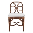 NPD Furniture - Eira Rattan Dining Side Chair - White - Cane Brown Rattan