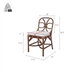 NPD Furniture - Eira Rattan Dining Side Chair - White - Cane Brown Rattan
