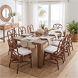 NPD Furniture - Eira Rattan Dining Side Chair - White - Cane Brown Rattan