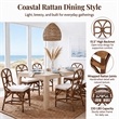 NPD Furniture - Eira Rattan Dining Side Chair - White - Cane Brown Rattan