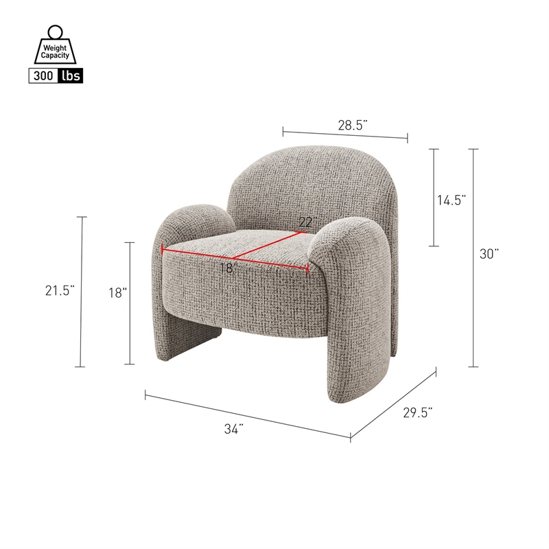 NPD Furniture - Virelle Accent Chair - Mila Taupe - Engineered Wood