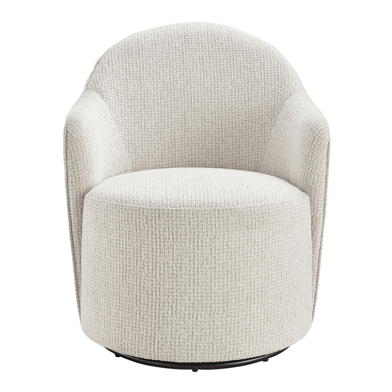 NPD Furniture - Zia Swivel Accent Chair - Mila Ivory - Engineered Wood