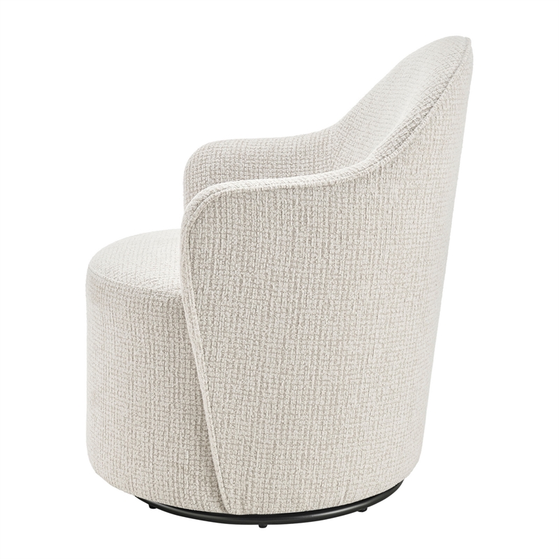 NPD Furniture - Zia Swivel Accent Chair - Mila Ivory - Engineered Wood