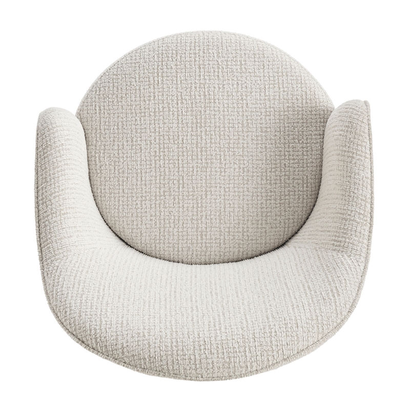 NPD Furniture - Zia Swivel Accent Chair - Mila Ivory - Engineered Wood