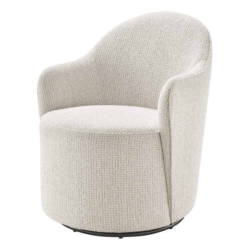 NPD Furniture - Zia Swivel Accent Chair - Mila Ivory - Engineered Wood