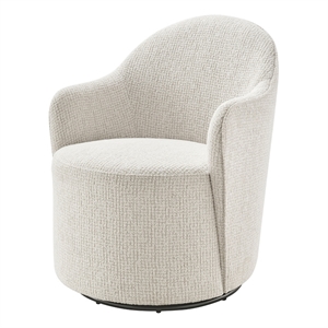 NPD Furniture - Zia Swivel Accent Chair - Mila Ivory - Engineered Wood