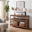 NPD Furniture - Sorea Console - Cane Brown Rattan Base - Wood Top