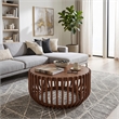 NPD Furniture - Bexa Coffee Table - Cane Brown Rattan Base - Wood Top
