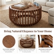 NPD Furniture - Bexa Coffee Table - Cane Brown Rattan Base - Wood Top