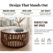 NPD Furniture - Bexa Coffee Table - Cane Brown Rattan Base - Wood Top
