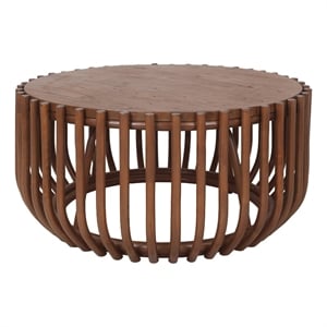 NPD Furniture - Bexa Coffee Table - Cane Brown Rattan Base - Wood Top