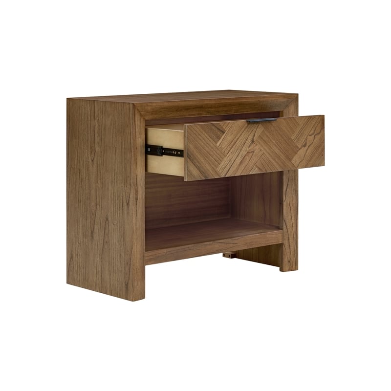 NPD Furniture - Kingston Herringbone Accent Table - Hazelnut Brown - 30