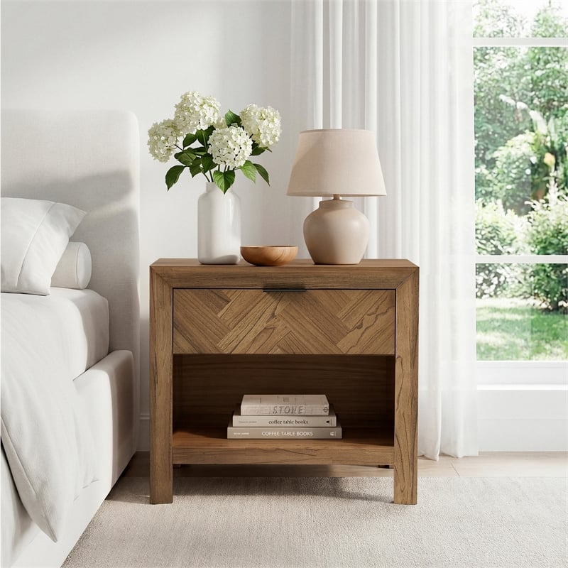 NPD Furniture - Kingston Herringbone Accent Table - Hazelnut Brown - 30